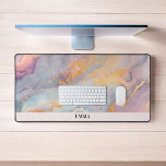 Alfrombrillas De Escritorio Textura abstracta de la piedra óptica<br><div class="desc">Presentamos nuestra Mochila personalizada Opal Stone Desk, una elegante fusión de lujo y practicidad diseñada para elevar el espacio de trabajo. Esta alfombra de escritorio, con su impresionante textura de piedra opal, ofrece algo más que un atractivo estético; es un verdadero reflejo de tu estilo personal, personalizado con tu nombre...</div>