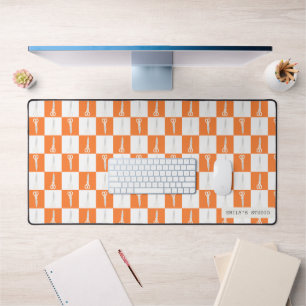 Alfrombrillas De Escritorio Tijeras Retro Naranja Cuadros Nombre Personalizado