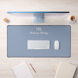 Alfrombrillas De Escritorio Tipografía decorativa monograma azul turbio
