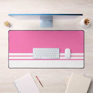 Alfrombrillas De Escritorio Tiras de carreras de borde blanco rosa brillante c