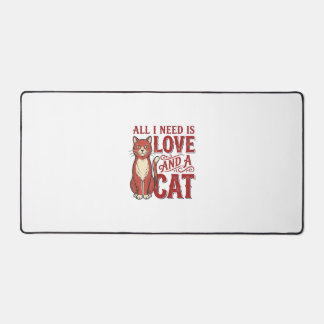 Alfrombrillas De Escritorio Todo lo que necesito es amor y un gato Diseño vint