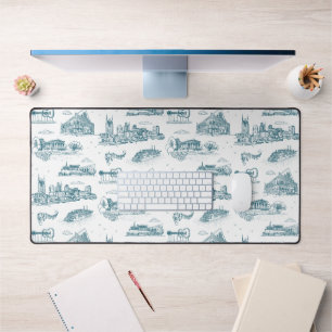 Alfrombrillas De Escritorio Toile de Nashville Crepúsculo sobre Blanco