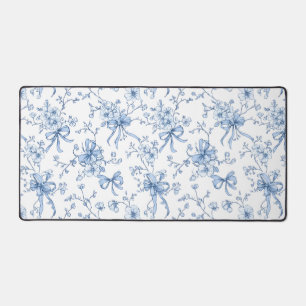 Alfrombrillas De Escritorio Toile Francés Floral Azul