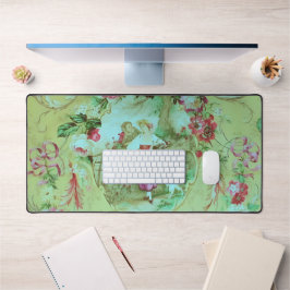 Alfrombrillas De Escritorio Toile victoriano antiguo Rococo Estilo Sage Verde