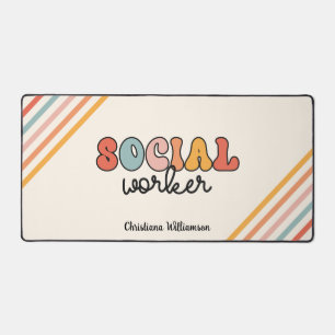 Alfrombrillas De Escritorio Trabajador social retro personalizado