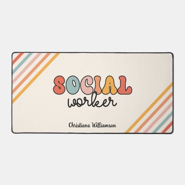 Alfrombrillas De Escritorio Trabajador social retro personalizado (Anverso)