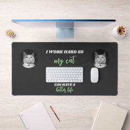 Alfrombrillas De Escritorio Trabajo duro - Foto personalizada de gato