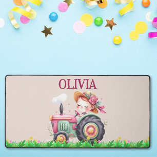 Alfrombrillas De Escritorio Tractor Rosa Lindo de Niñas
