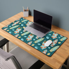 ALFROMBRILLAS DE ESCRITORIO TRAJE DE BAÑO VERDE Y CORAL, TABLAS DE SURF, CONCH