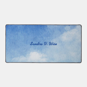 Alfrombrillas De Escritorio Tranquilo Personalizado Sky Dreams Watercolor Azul