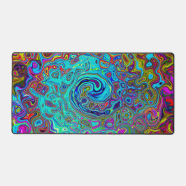 Alfrombrillas De Escritorio Trippy Sky Blue Abstract Retro Liquid Swirl