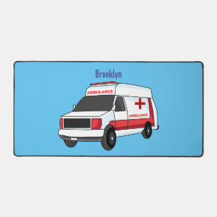 Alfrombrillas De Escritorio Una ambulancia roja curada van personalizado
