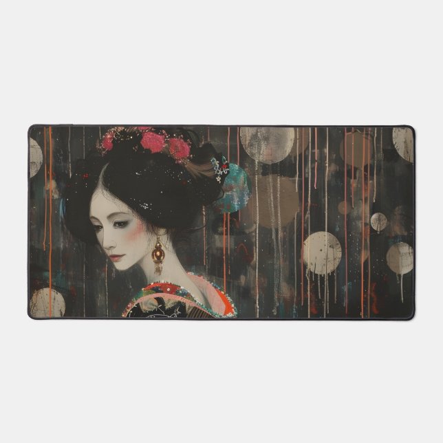 Alfrombrillas De Escritorio Una mujer pensiva en Kimono (Anverso)