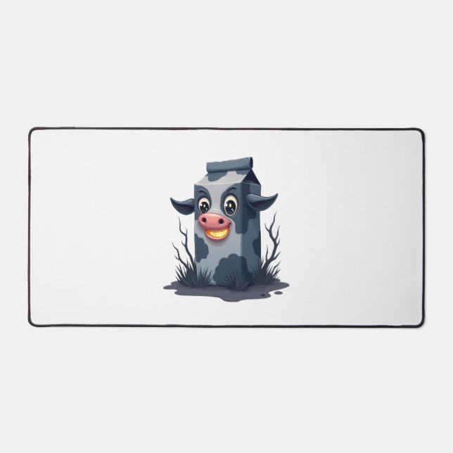 Alfrombrillas De Escritorio Vaca de cartón de leche maldición (Anverso)