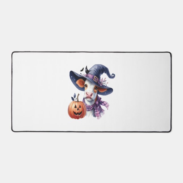 Alfrombrillas De Escritorio Vaca de Halloween con caída (Anverso)