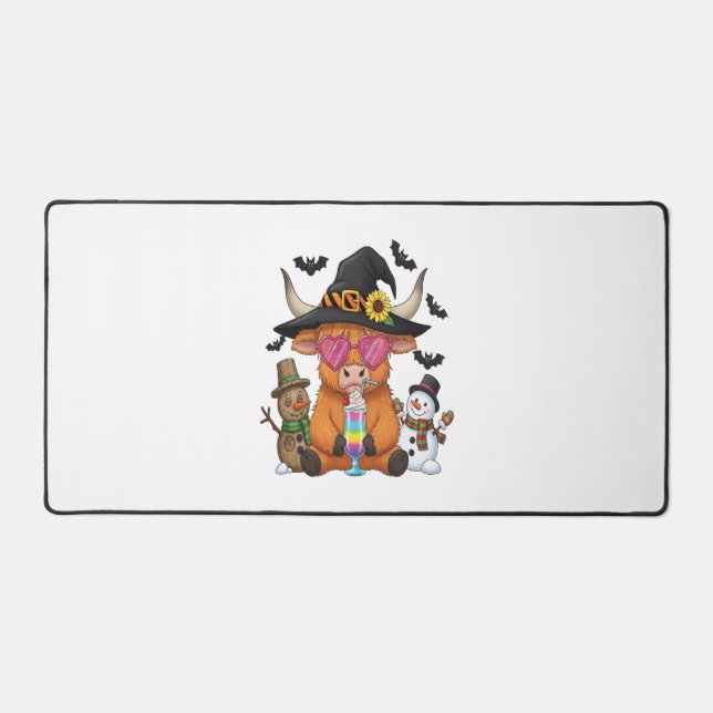 Alfrombrillas De Escritorio Vaca Highland de Halloween (2) (Anverso)