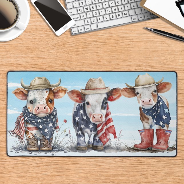 Alfrombrillas De Escritorio Vacas Patrióticas Vacas Rojas Azul Blanco Granja A (Subido por el creador)
