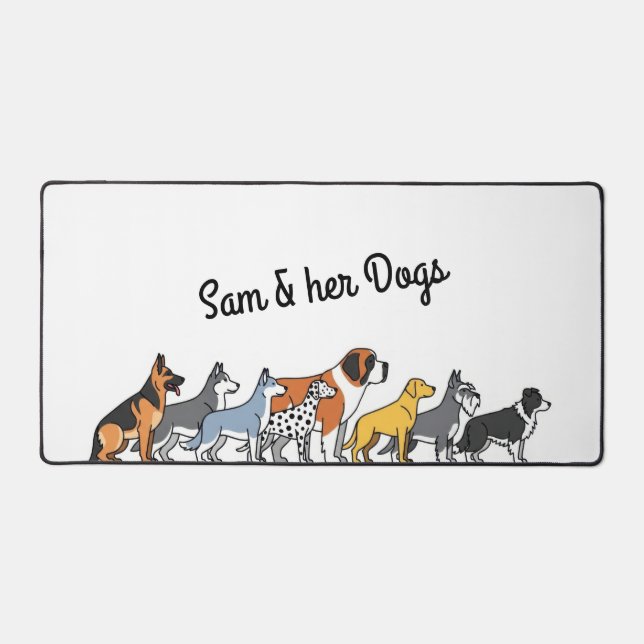 Alfrombrillas De Escritorio Various Dog Breeds in a Row (Anverso)