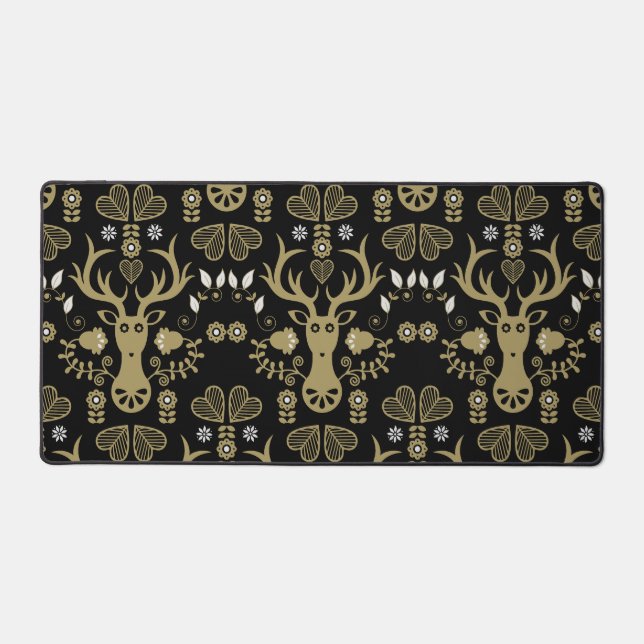 Alfrombrillas De Escritorio Venado de arte popular escandinavo moderno (Anverso)