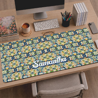 Alfrombrillas De Escritorio Verano Siciliano Azul Mayólica Naranja Cítrico