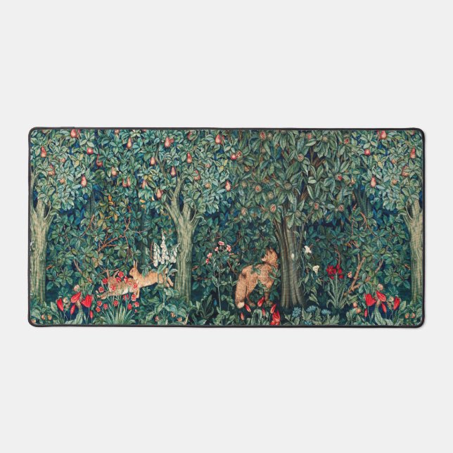 Alfrombrillas De Escritorio VERDAD, ANIMALES FORESTALES Hares, Fox, Floral Ver (Anverso)