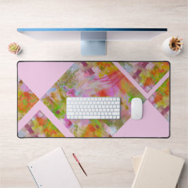 Alfrombrillas De Escritorio Verde rosa abstracto geométrico único