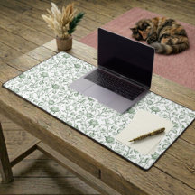 Verde Salvia Jardín Vintage Floral Toile Francés