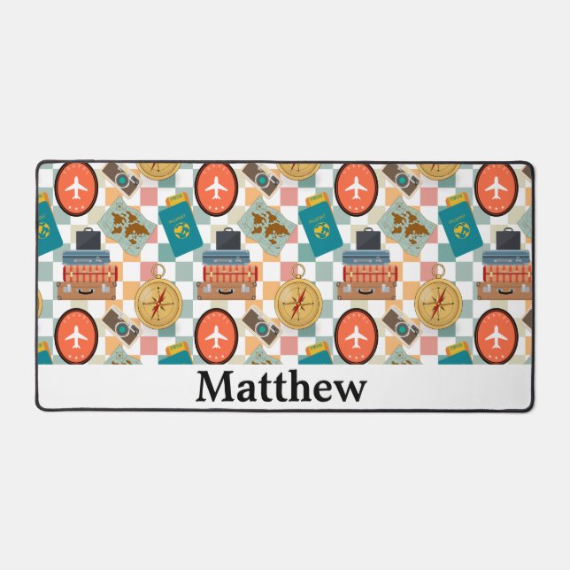 Alfrombrillas De Escritorio Viaje de vacaciones personalizado con control retr (Anverso)
