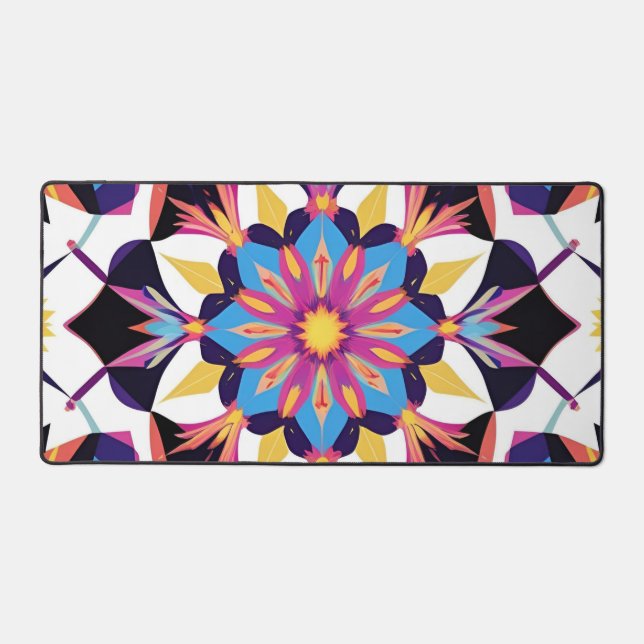 Alfrombrillas De Escritorio Vibrant Kaleidoscope Mandala Pattern (Anverso)