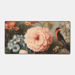 Alfrombrillas De Escritorio Vibrant Vintage Floral and Bird Scene