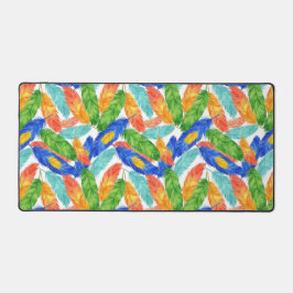 Alfrombrillas De Escritorio Vibrant Watercolor Feather Pattern