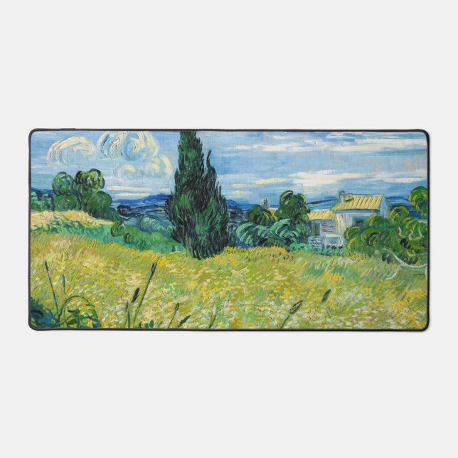 Alfrombrillas De Escritorio Vincent van Gogh - Campo de Trigo Verde con Cypres (Anverso)