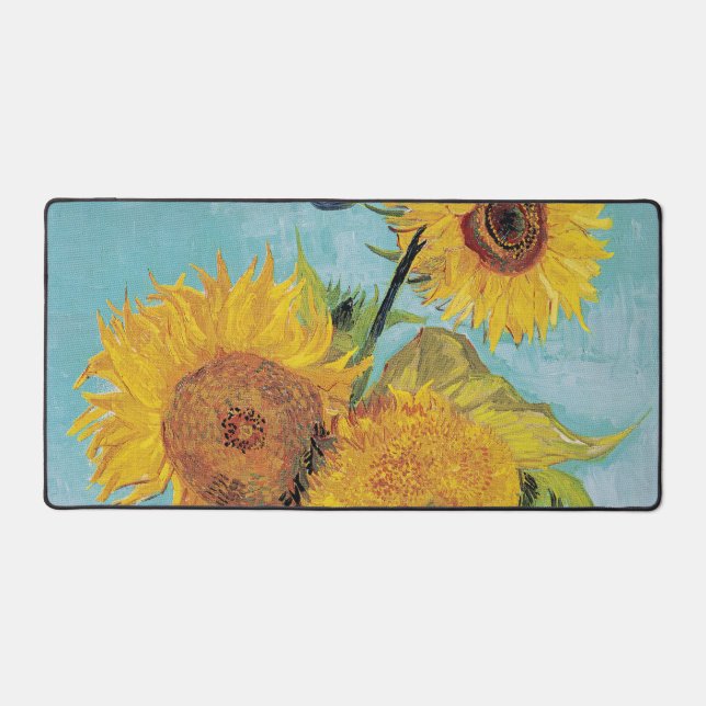 Alfrombrillas De Escritorio Vincent Van Gogh - Tres Girasoles en un Jarrón (Anverso)