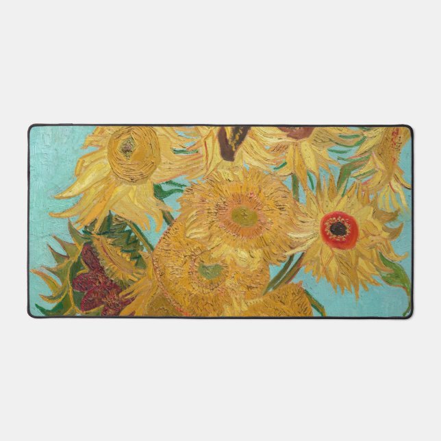 Alfrombrillas De Escritorio Vincent Van Gogh - Vase con doce girasoles (Anverso)