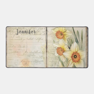 Alfrombrillas De Escritorio Vintage look daffodils and script. Nombre modifica