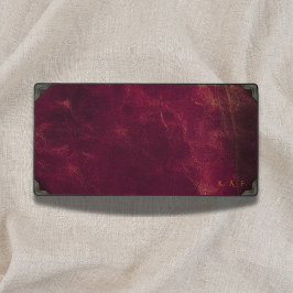 Alfrombrillas De Escritorio Vintage Maroon Leather Look Personalized