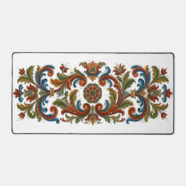 Alfrombrillas De Escritorio Vintage Scandinavian Rosemaling Pattern Large Desk