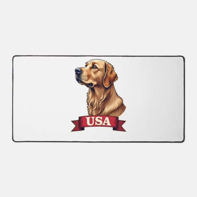 Alfrombrillas De Escritorio Vintage USA Golden Retriever Engraving Shirt (Anverso)
