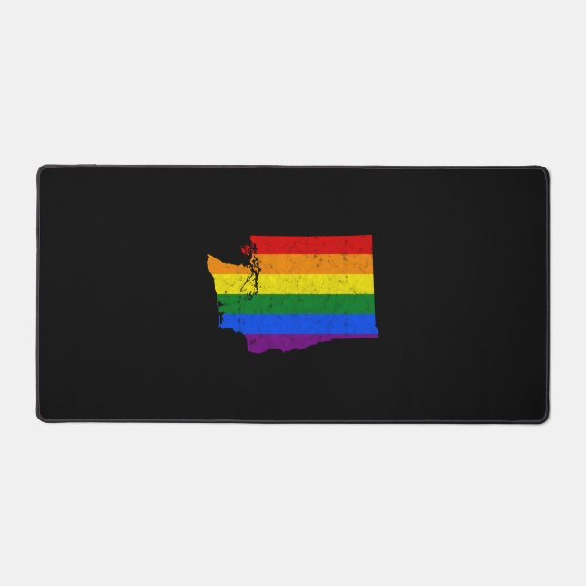 Alfrombrillas De Escritorio Washington State Lgbt Rainbow Flag (Anverso)