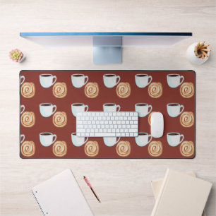 Alfrombrillas De Escritorio Watercolor Cinnamon Bun Pastry Coffee