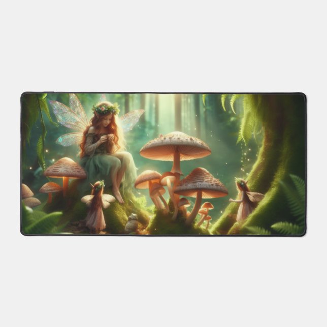 Alfrombrillas De Escritorio Whimsical Fairy Garden Desk Mat (Anverso)