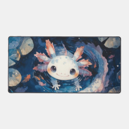 Alfrombrillas De Escritorio Whimsical Spotted Axolotl Coral Gill Deep Blue
