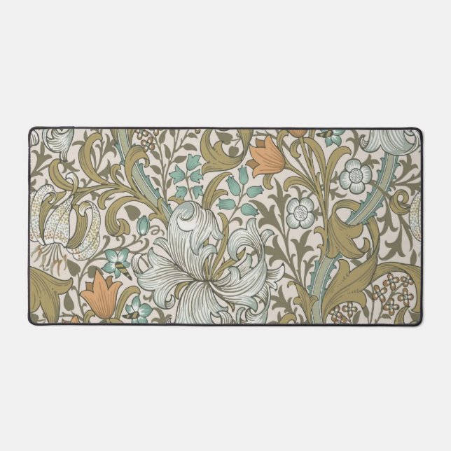 Alfrombrillas De Escritorio William Morris Golden Lily Blue Gold (Anverso)