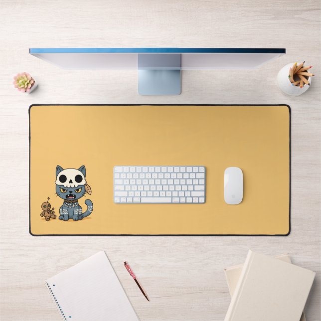 Alfrombrillas De Escritorio Witch Cat Voodoo Doll on Yellow (Oficina 1)