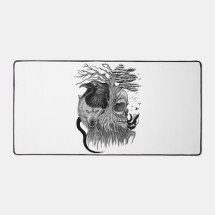 Alfrombrillas De Escritorio Wolf y Raven con el cráneo