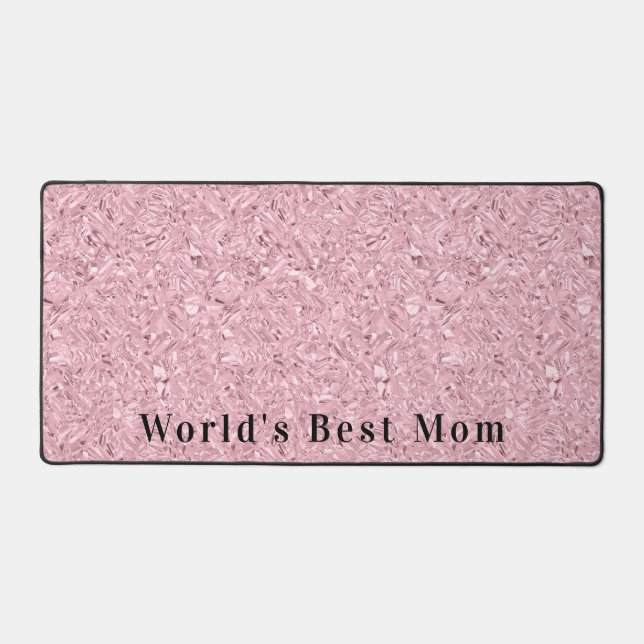 Alfrombrillas De Escritorio World's Best Mom Blush Pink Gemstone Modern Text (Anverso)
