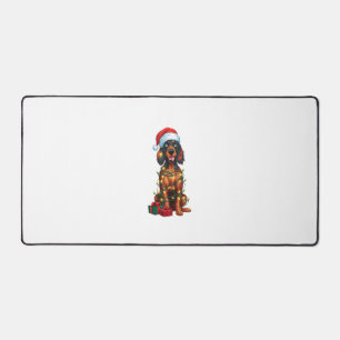 Alfrombrillas De Escritorio Xmas Iluminando Santa Hat Gordon Setter Dog Christ