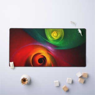 Alfrombrillas De Escritorio Yin Verde Rojo Yang Patrón de arte abstracto moder