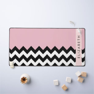 Alfrombrillas De Escritorio Zigzag negro y blanco, chevron, rosado, tu nombre