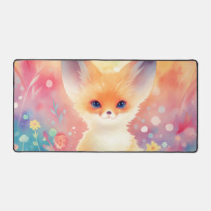 Alfrombrillas De Escritorio Zorro Fennec Caprichoso Aquarela Pastel Arcoíris